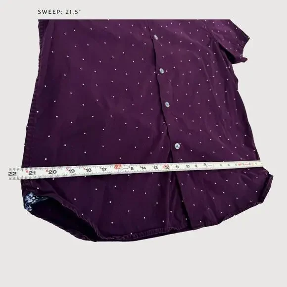 Denim & Flower Ricky Singh Button Shirt Maroon L - Picture 8 of 9